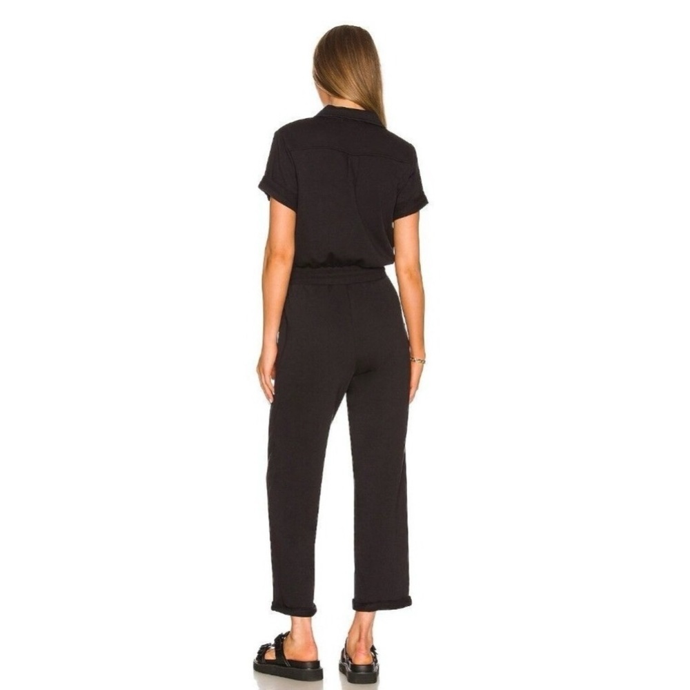 Revolve 525 America Black Utility Jumpsuit Medium Collared Drawstring Waist NWT - Picture 2 of 2